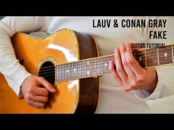 Lauv Conan Gray - Fake Easy Guitar Tutorial With Chords